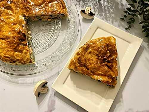 Tourte aux deux saumons et aux champignons