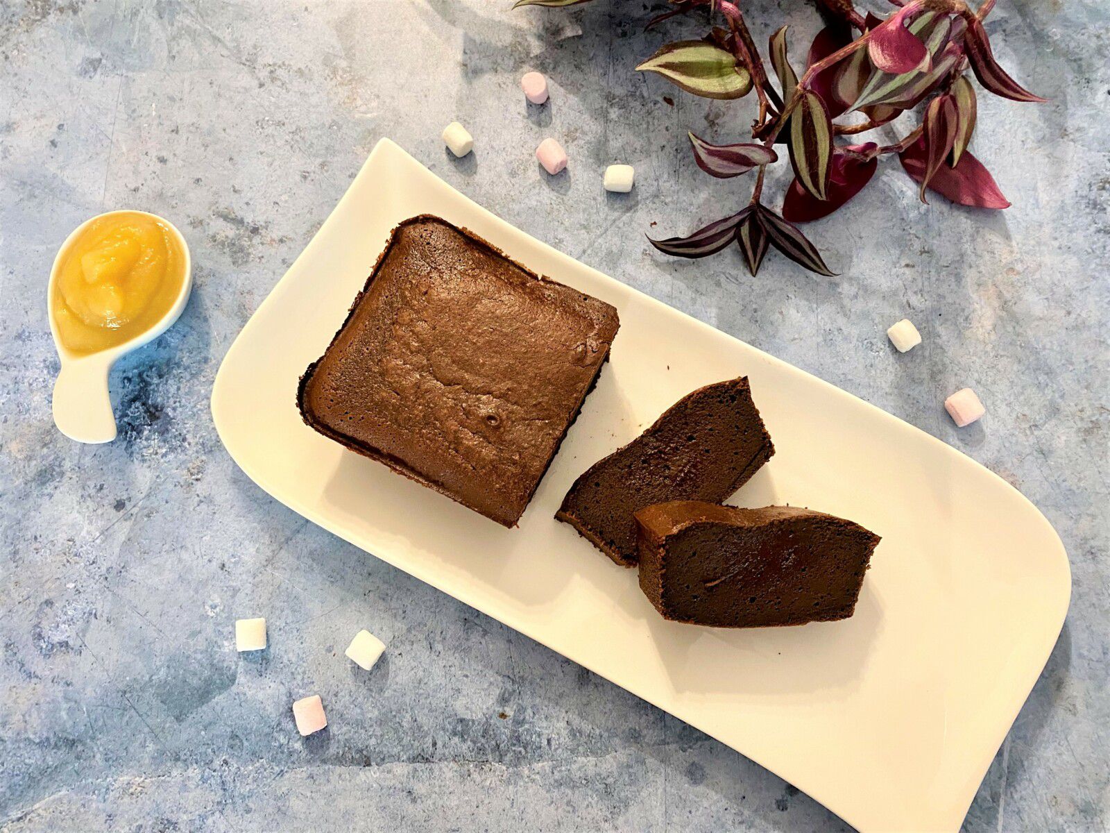 Fondant au chocolat à la compote de pommes