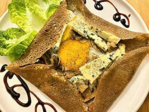 Galette aux champignons et au bleu d’Auvergne