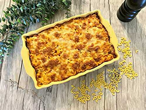 Gratin de coquillettes façon hachis parmentier