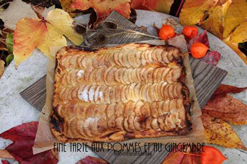 Fine tarte aux pommes et au gingembre - pâte feuilletée maison  recette rapide