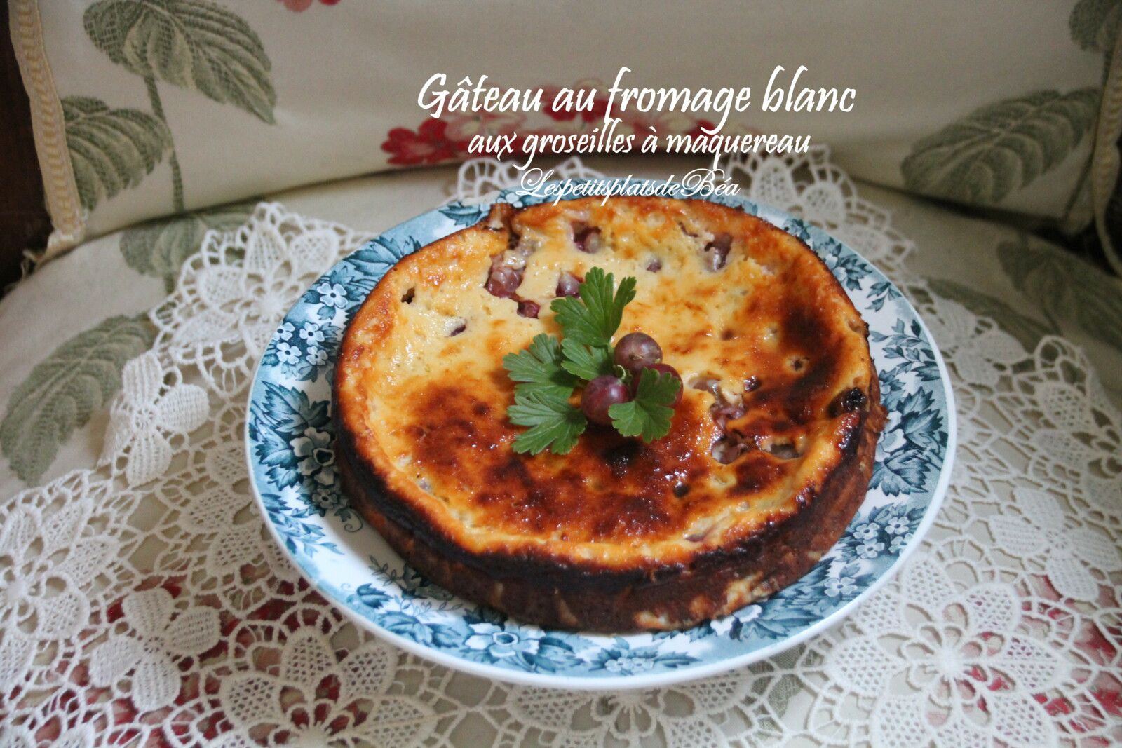 Gâteau au fromage blanc et groseilles à maquereau