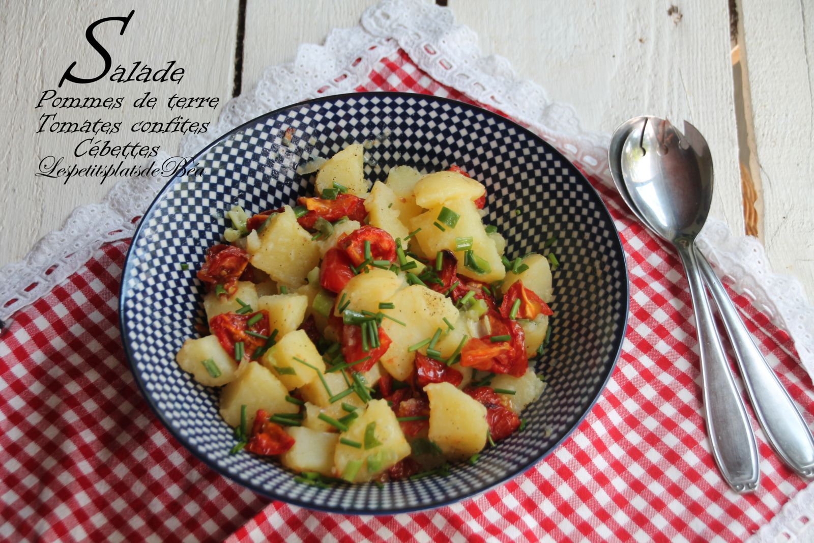 Salade de pommes de terre aux tomates confites