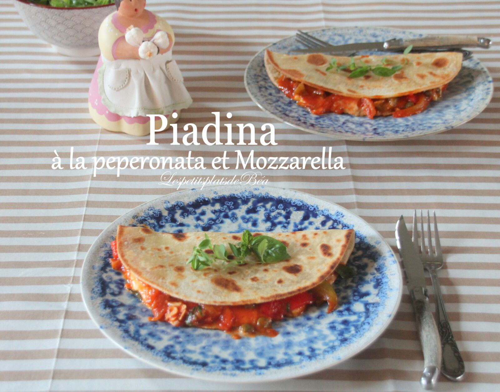 Piadina à la peperonata et mozzarella