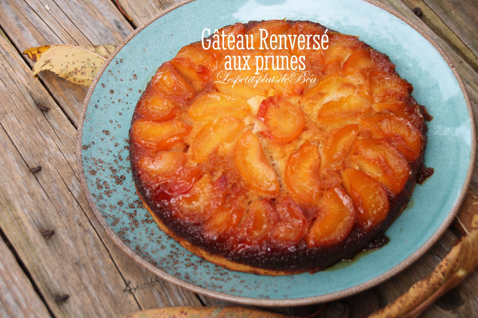 Gâteau renversé aux prunes