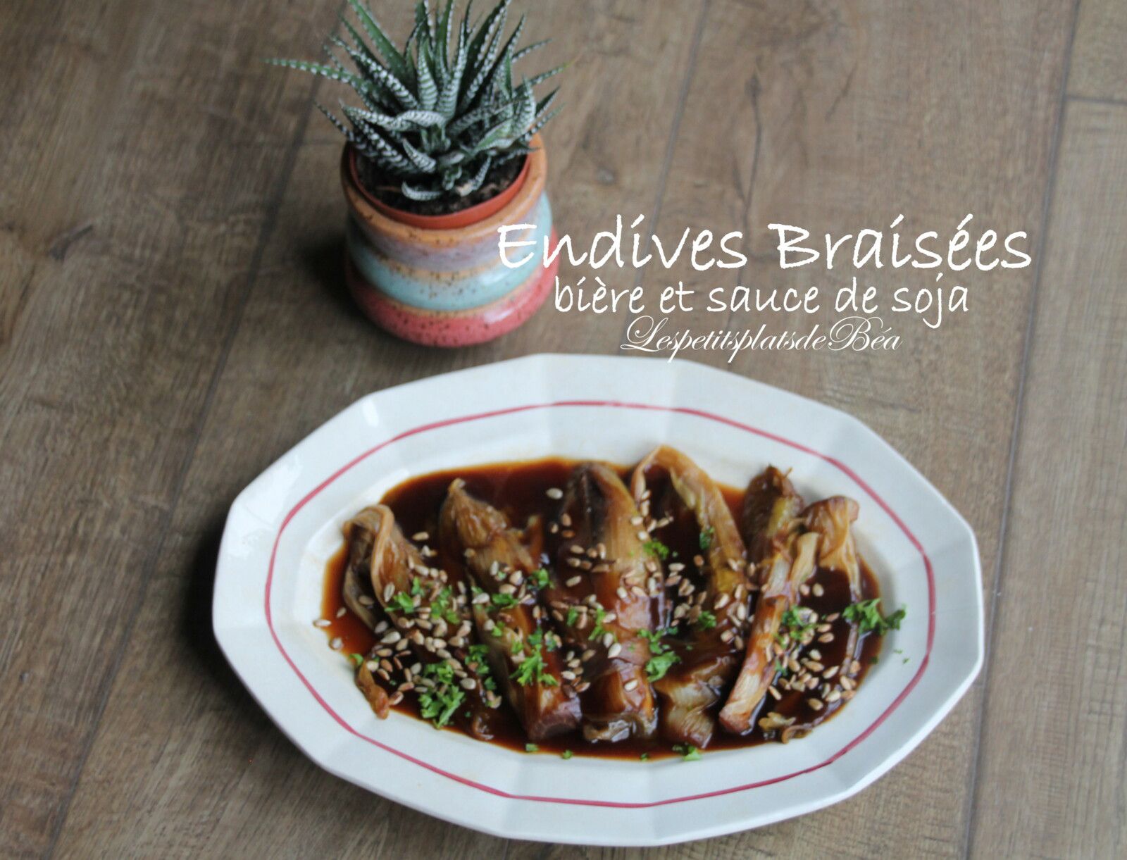 Endives braisées à la bière et à la sauce de soja