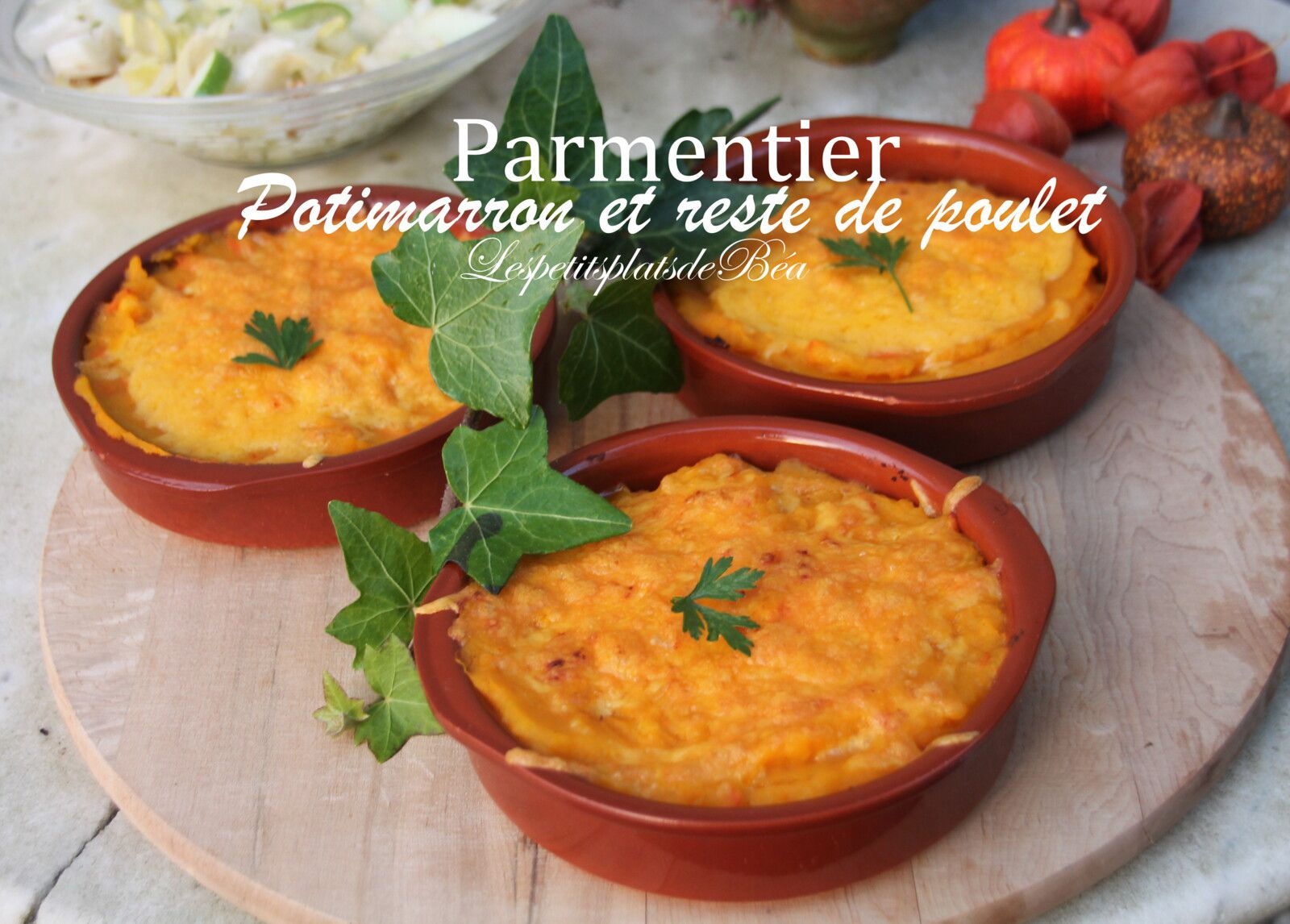 Parmentier au potimarron et reste de poulet