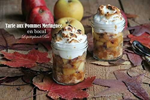 Tarte meringuée aux pommes flambée en bocal