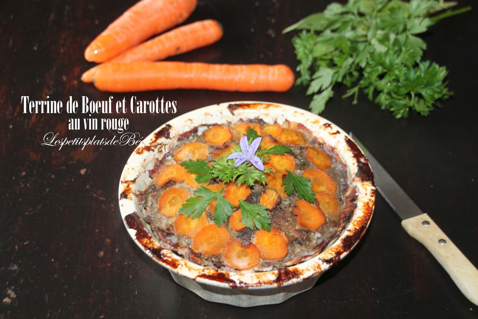 Terrine de boeuf et carottes au vin rouge