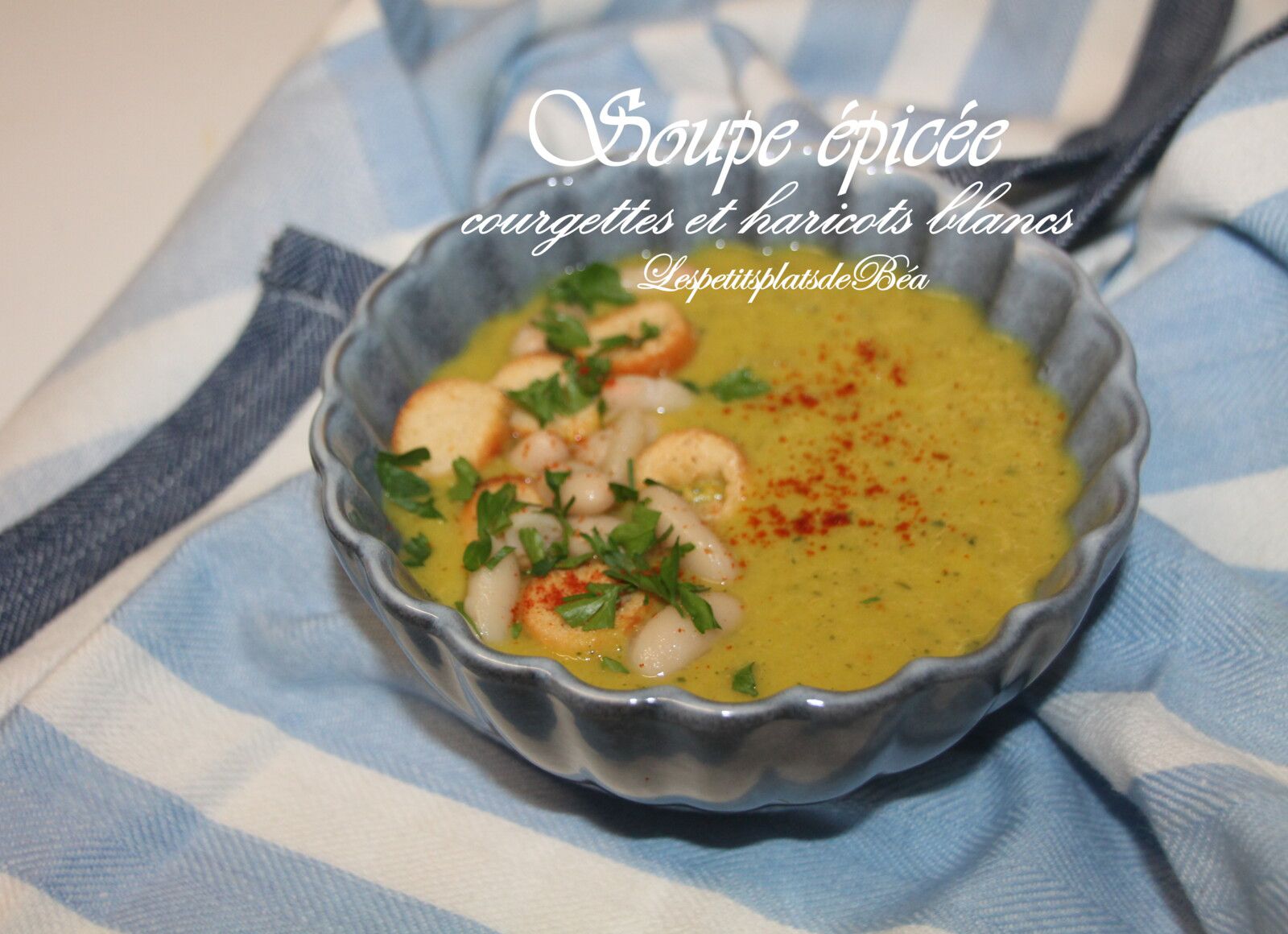 Soupe épicée aux courgettes et haricots blancs