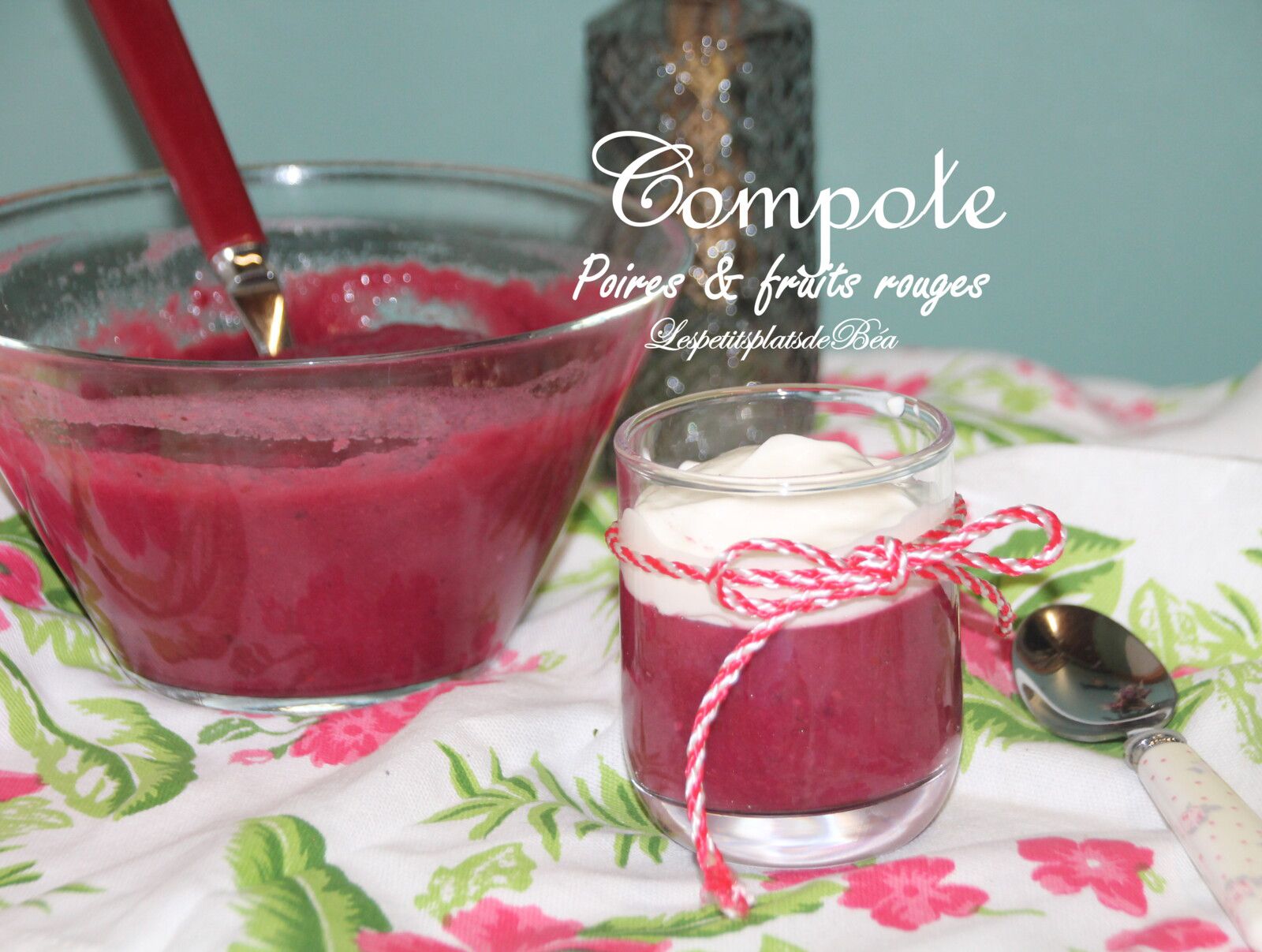 Compote de poires fruits rouges