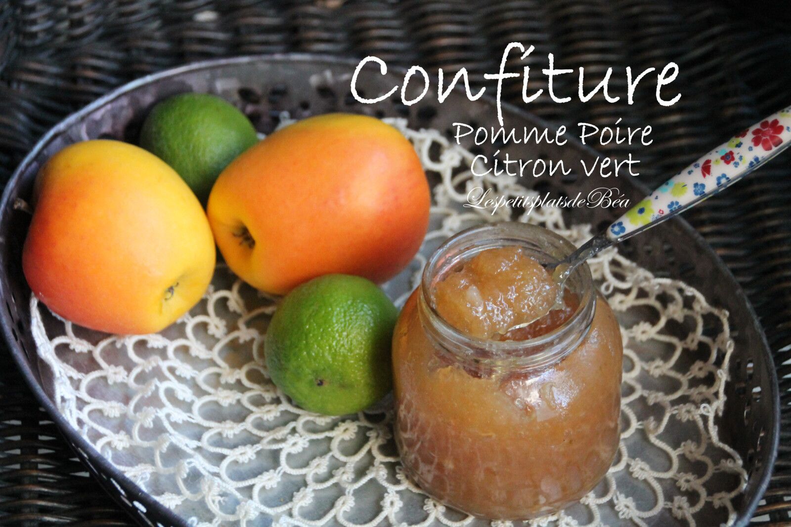 Confiture de pomme, poire et citron vert