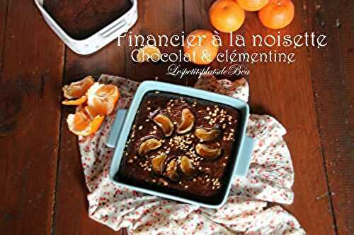 Financier à la noisette, chocolat et clémentines