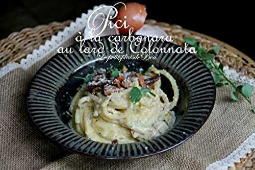 Pici à la carbonara au lard de Colonnata