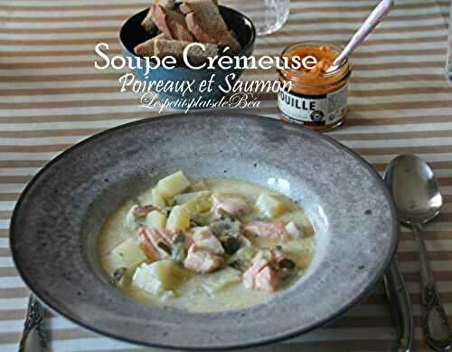 Soupe crémeuse aux poireaux et au saumon