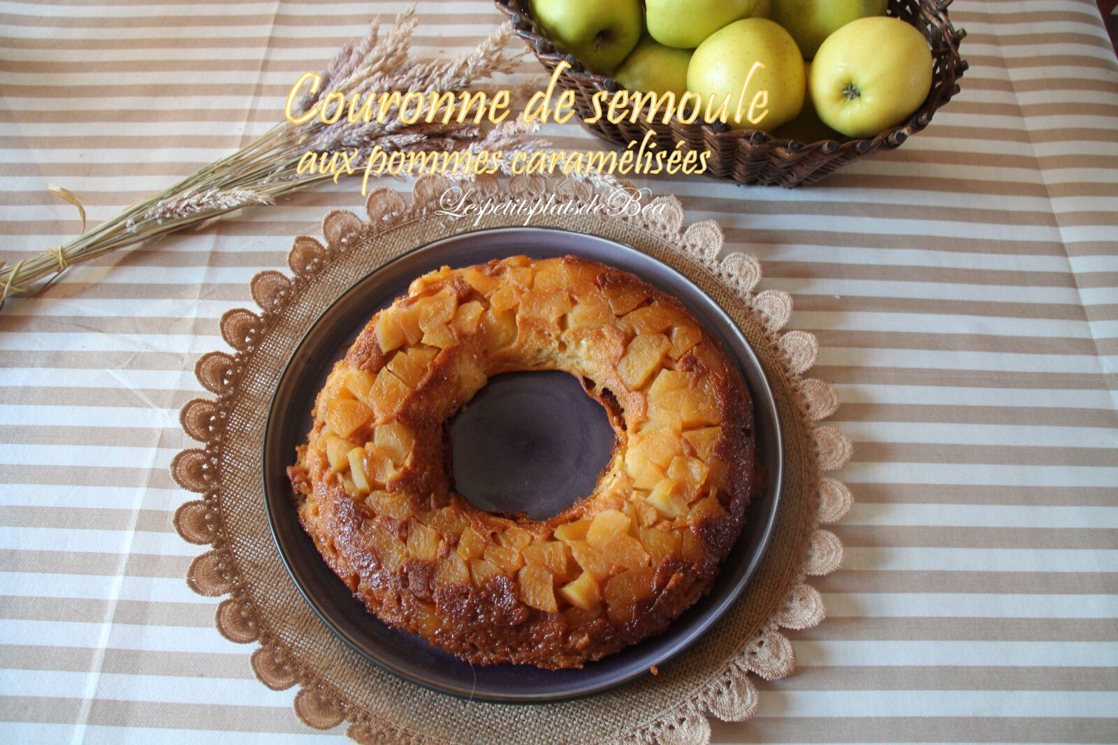 Couronne de semoule aux pommes caramélisées