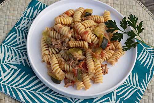 One pot pasta au thon et aux courgettes