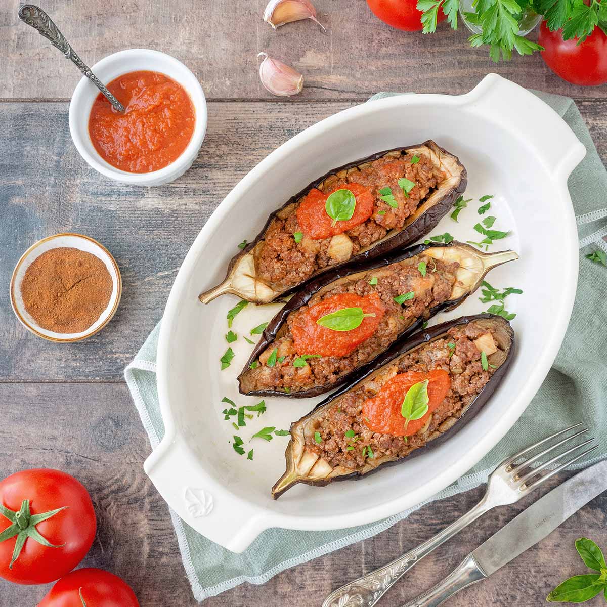 Aubergines farcies à la viande