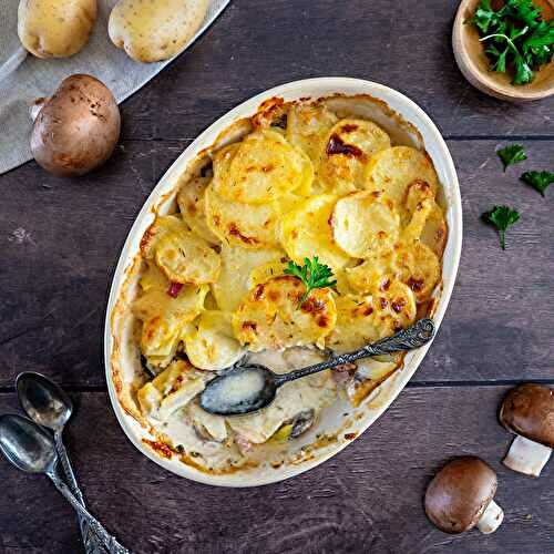 Gratin de pommes de terre aux champignons