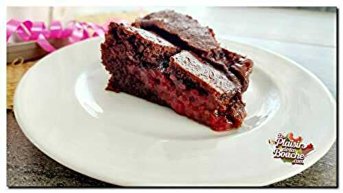 Brownie chocolat noir et framboises