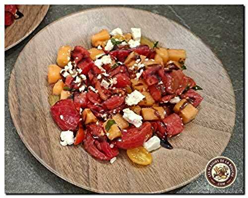 Salade Soleil d'Été : tomates, pastèque, melon & feta