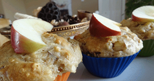 Muffins aux pommes, érable et crème sure