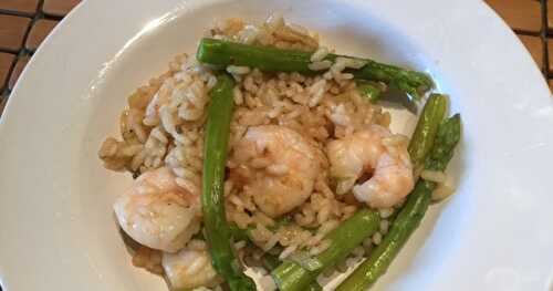 Risotto aux crevettes et asperges