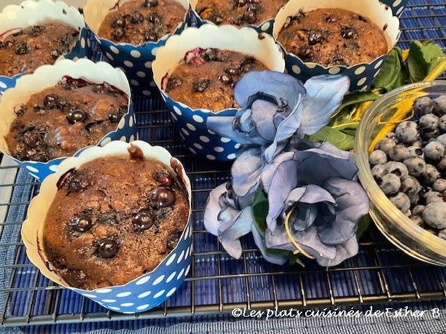 Muffins au chocolat et aux bleuets