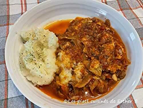 Casserole de boeuf haché et au chou  