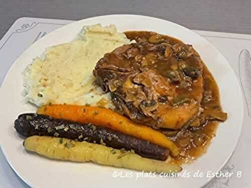 Côtelettes de porc champignons et poireau à la mijoteuse