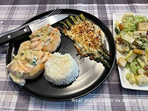 Vol-au-vent au saumon, aux crevettes et au citron