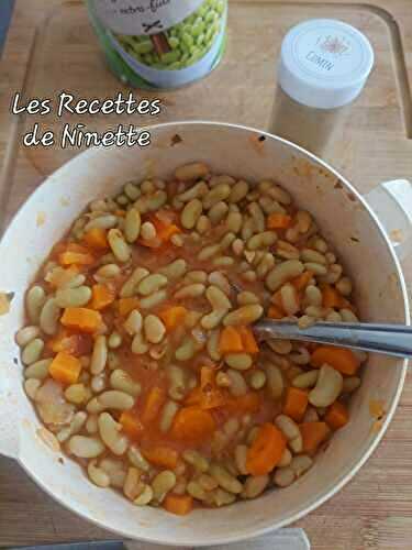 Flageolets et carottes à la tomate au micro-ondes 