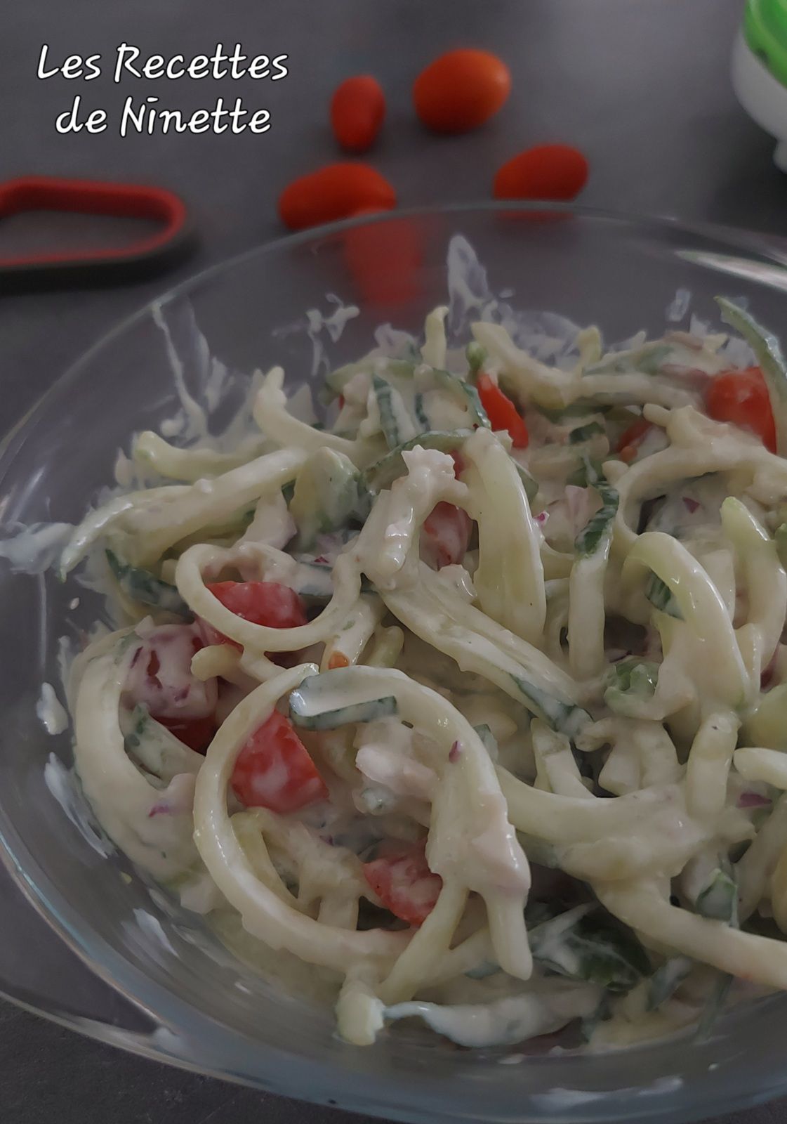 Salade concombre sauce au chèvre 