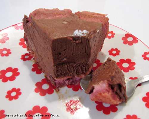 Cœur des Amoureux aux biscuits roses de Reims et mousse onctueuse au chocolat