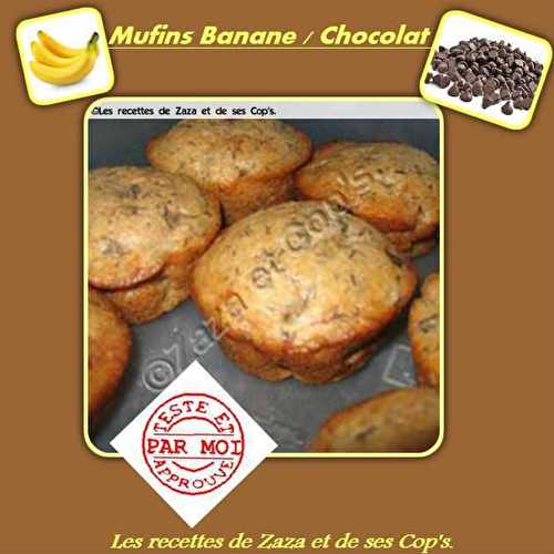 Muffins bananes / chocolat .