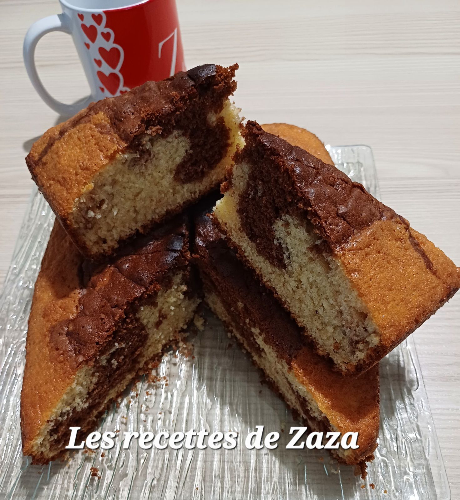 Gâteau au yaourt marbré vanille et chocolat