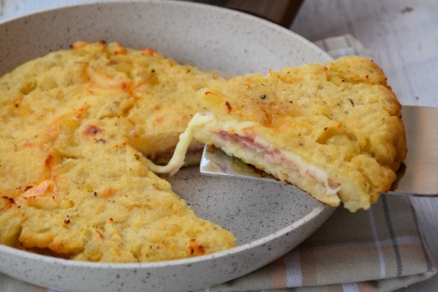 Tarte de pommes de terre au jambon - très rapide