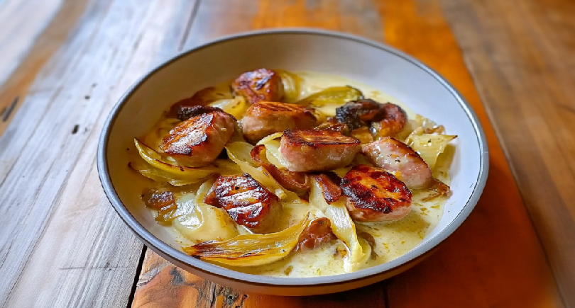 Gratin d’Endives aux Saucisses Fumées