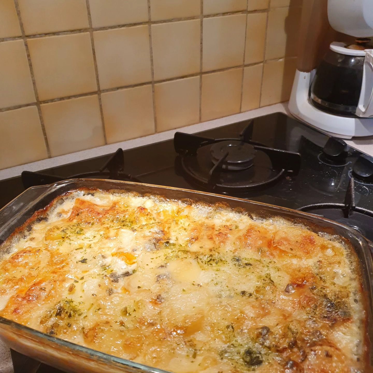 Gratin de potiron ,pomme de terre au roquefort