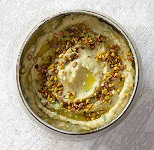 Houmous de haricots blancs, courgette et pistaches