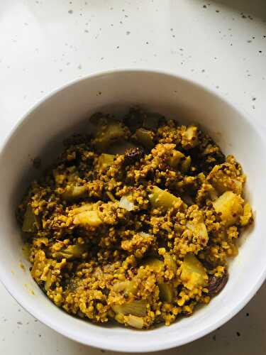 Quinoa, boulgour et pomme de terre á l'indienne