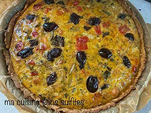 Tarte salée à la ratatouille (sans gluten, avec des restes de ratatouille)