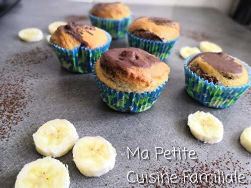 Muffins marbrés banane/chocolat