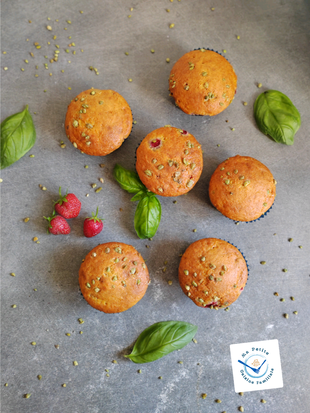 Muffins fraises et basilic