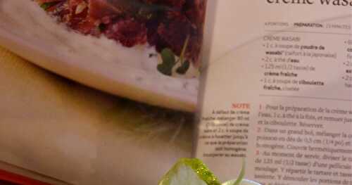 Tartare de thon aux câpres, créme wasabi
