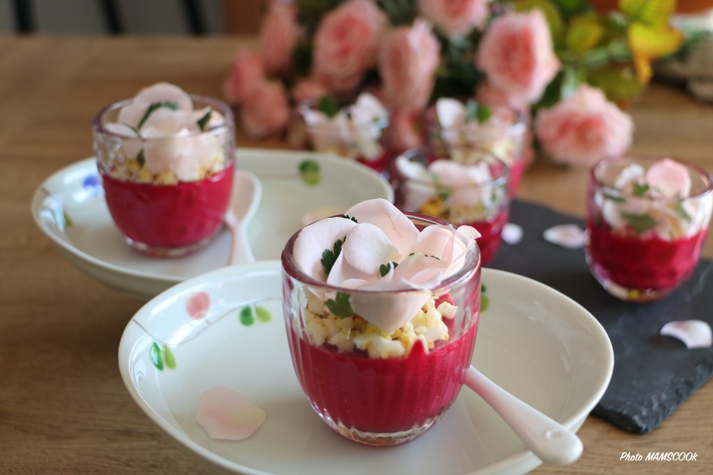 Panna cotta de betterave rouge à la rose