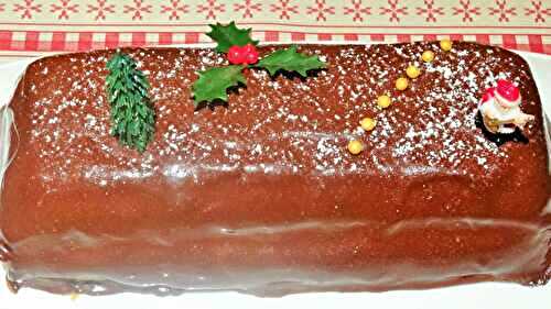 Bûche mousse de marrons, ganache chocolat caramel