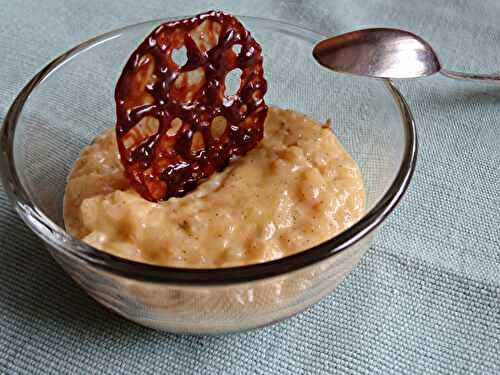 Riz au lait sur un caramel au carambar