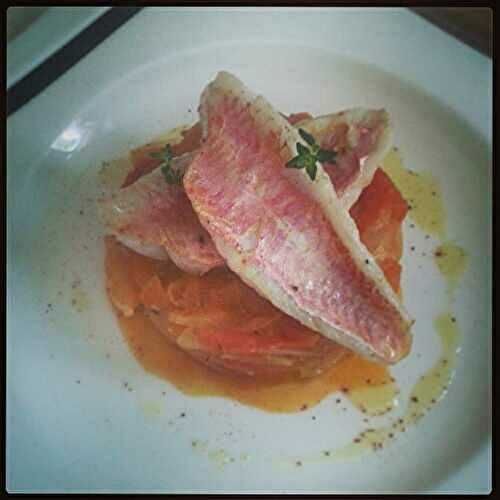 Rougets grillés au piment d'Espelette, compoté de tomates au thym d'Alexandre Leclercq