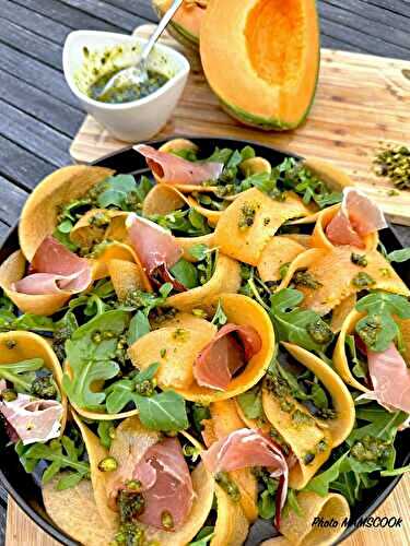 Salade fraicheur de melon au pesto de pistaches